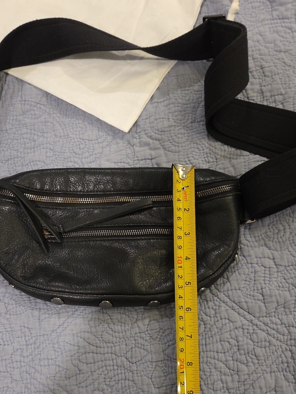 Hammitt "Charles" Medium Black Leather Crossbody Belt Bag - Picture 13 of 17